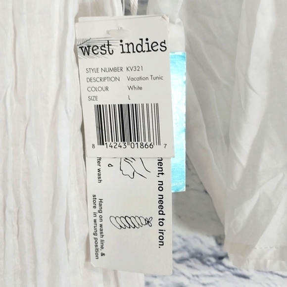 NWT West Indies Vacation Tunic Dress Crinkled Fabric Sz L - Picture 4 of 7